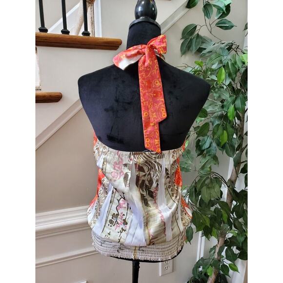 M.K.M Designs Women's Multicolor Polyester Halter Neck Sleeveless Top Blouse M - Picture 5 of 9